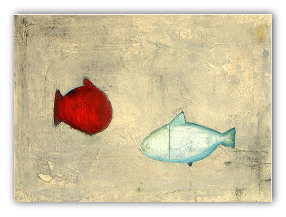 Fischbild Öl auf Leinwand Malerei Fische 