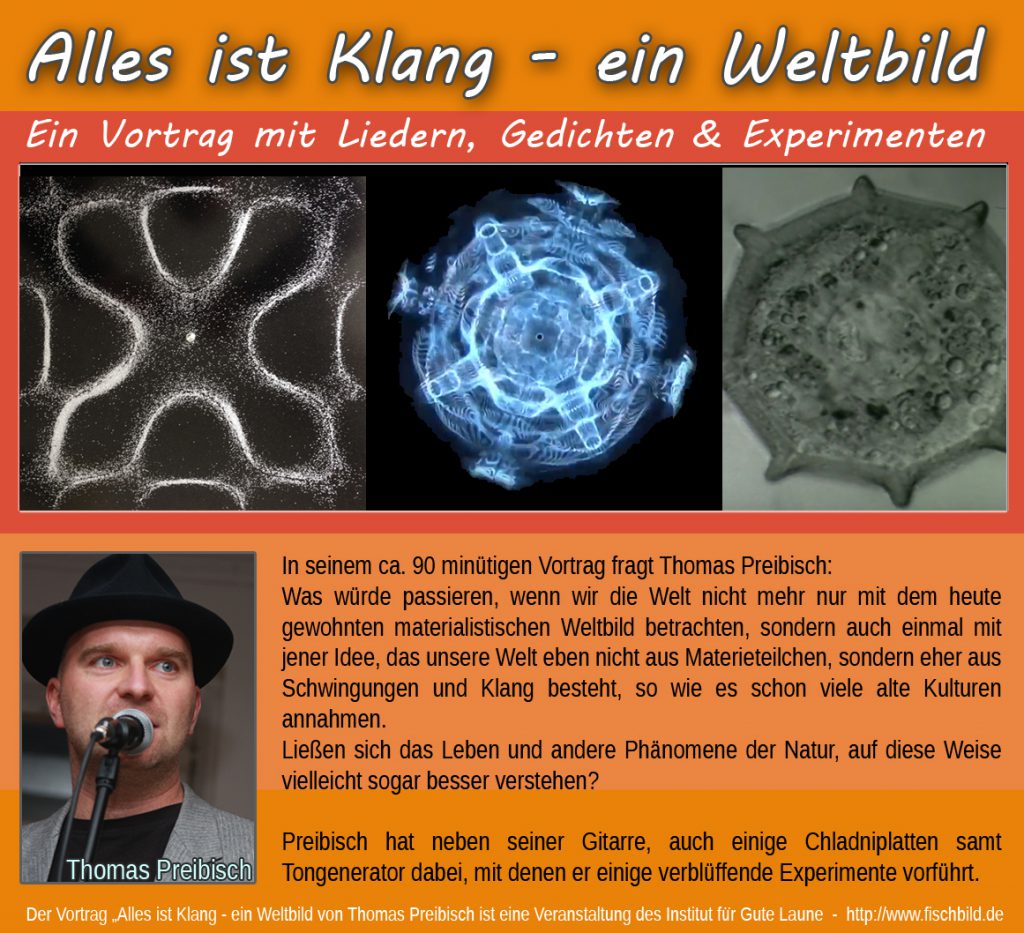 experimente cladniplatte cynematik vortrag filme leben eisenplatte sand klang ton Hz frequenz