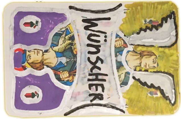 mau mau wünscher karte kunst kunstwerk bemalte spielkarte
